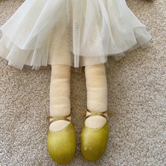Alimrose Ballerina Doll Soft Arabella Gold Dot Baby Girl Tulle Tutu Knot Hair - Picture 3 of 8
